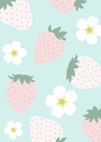 White strawberry/mint green