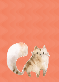 Spacey Cats on red & yellow