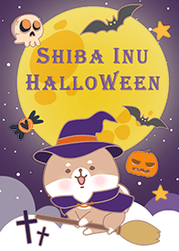 Shiba Inu/halloween/moon
