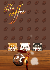 Coffee time with Shiba dogs!