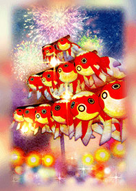 金運と幸運を呼ぶふくもの 金魚ちょうちん