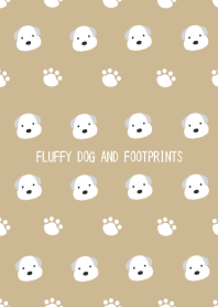 FLUFFY DOG AND FOOTPRINTS-DUSTY BROWN