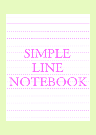 SIMPLE PINK LINE NOTEBOOK-YELLOW GREEN