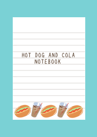 HOT DOG AND COLA NOTEBOOK/MINT GREEN