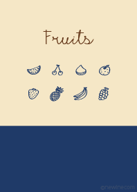 Fruits navy beige