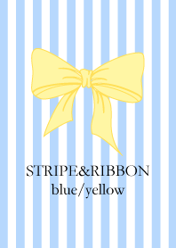 STRIPE & RIBBON. blue/yellow