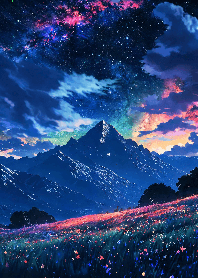 Mountain and stars