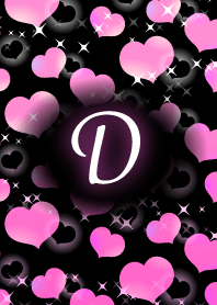 D-Initial- Pink & Black