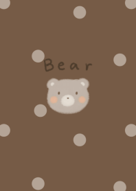 Fluffy Bear -brown- dot mocha