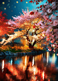 美しい夜桜の着せかえ#2886