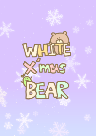 ゆるふわくまパステル雪クリスマスくすみ雪