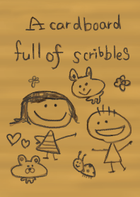 ダンボールにらくがき