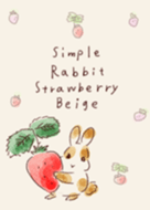 簡單 兔子 草莓 米色