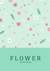 FLOWER MINT GREEN NATURAL 16