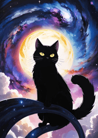 Night Moon Star Cat 6508c5