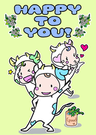 HAPPY TO YOU!(cute cow)
