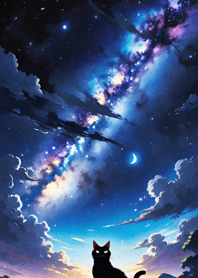 Night Moon Star Cat 2BB939