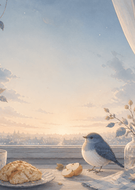 Indigo Robin Apple Scone Window