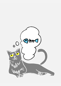 Thinking Cat4 on white