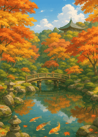 Autumn Garden Koi Pond Dream