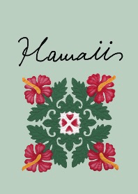 Hawaiian quilt green
