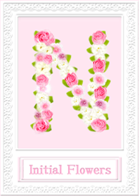 Initial N / Pink Rose