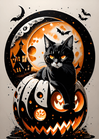 halloween cat 757A4A