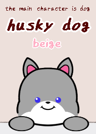 husky dog theme3 beige