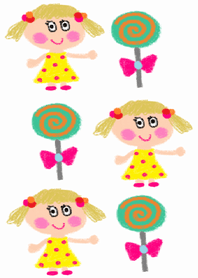 cute girl and candy theme