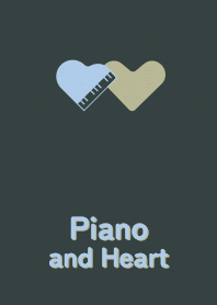 Piano and Heart blue-black