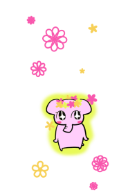 The mascot of pink elephant