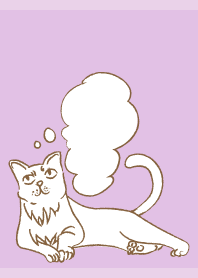 Thinking Cat on light purple