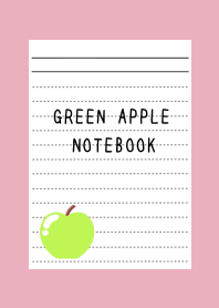 GREEN APPLE NOTEBOOK-ROSE PINKj