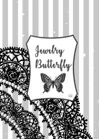 Jewelry Butterfly♡ストライプ*グレー