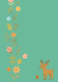 Nordic Animal05 on blue green