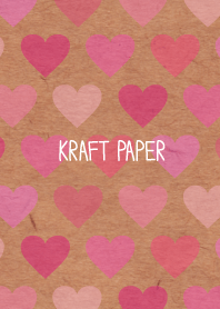 Kraft paper-Pink heart-