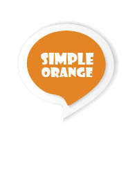Orange Button In White V.3