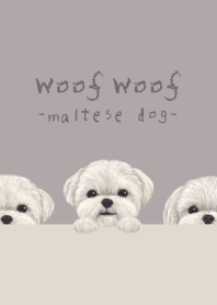 Woof Woof - Maltese dog - GRAY