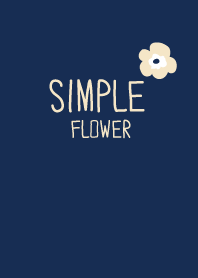 Simple flower - navy x beige-