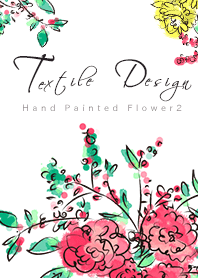 Textile design Hand painted flowers2
