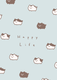 Plump Cat - light blue beige.