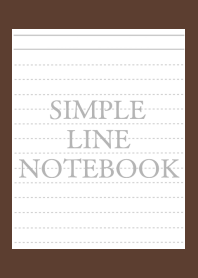 SIMPLE GRAY LINE NOTEBOOK/DARK BROWN