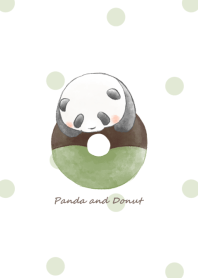 Panda and Matcha donut -white- dot