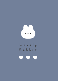 กระต่าย&หัวใจ /gray blue
