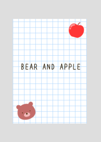 BEAR AND APPLE GRAPH PAPER/GREY