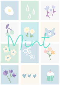 Mint Heart flower Theme