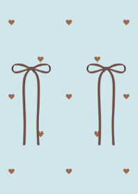 Dot with Ribbon (Mint Green & Brown)