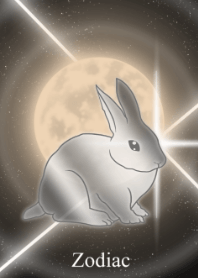 Zodiac rabbit and moon JPN