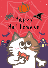 고양이 할로윈!(밝은 빨간색)