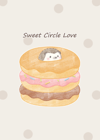 Hedgehog and Donuts -brown- dot